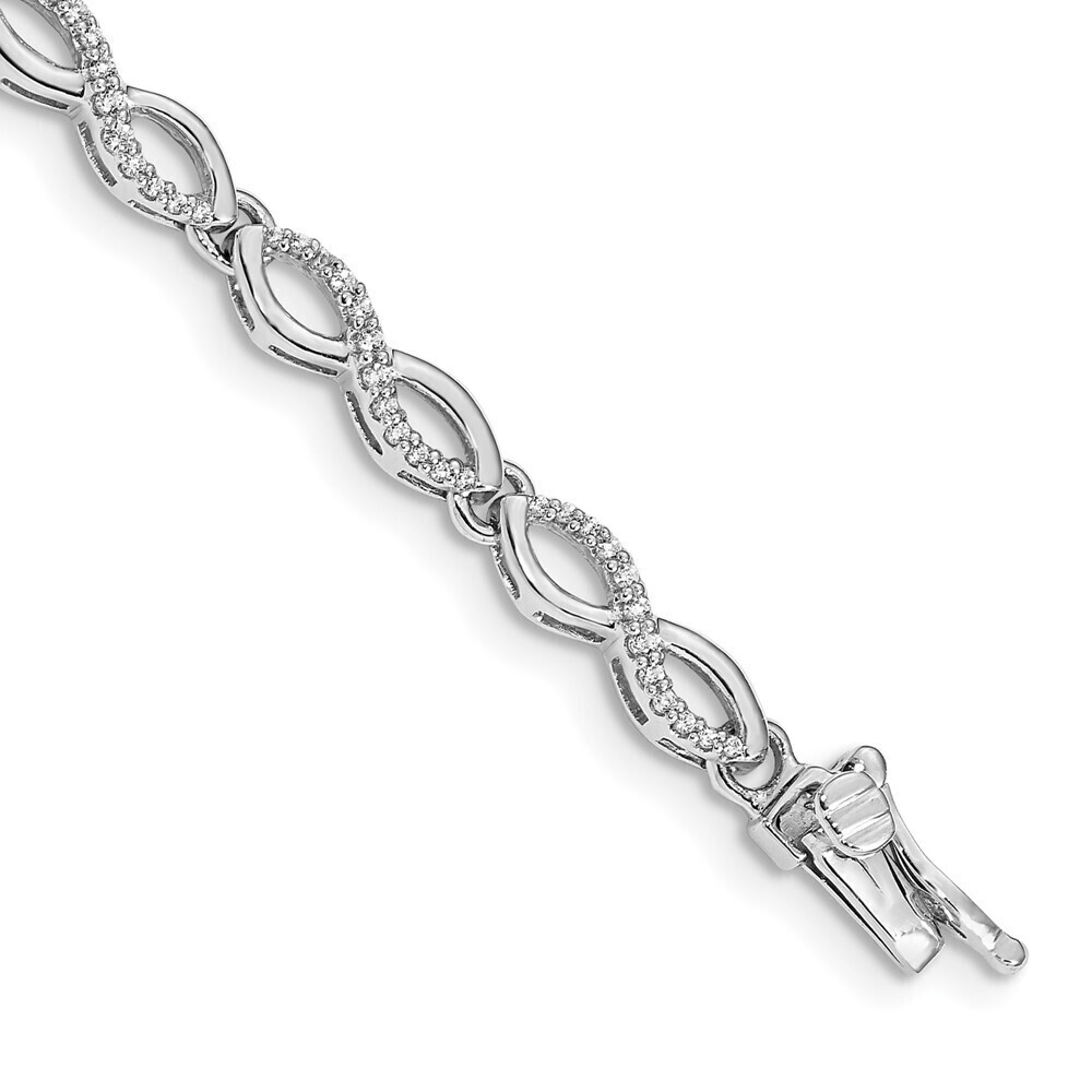 Kazi Luxury 14k White Gold Diamond Bracelet